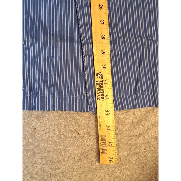Stafford Essentials Sleepwear Mens Blue Striped Pajama Top Classic Fit Medium - Picture 7 of 9